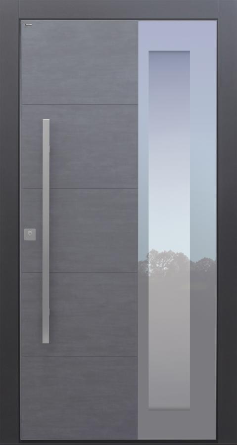 Haustür modern, Koshi dunkelgrau, Keramik, Topiccore, Sicherheitstür, passivhaustauglich, besser als alu, Glas