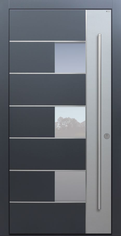 Haustür modern, TOPICcore, Anthrazit, Dunkelgrau, Sicherheitstür, passivhaustauglich, besser als Alu, Glas