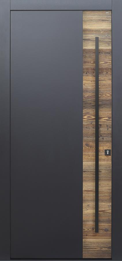 Haustür anthrazit mit Altholz Fichte Modell B9