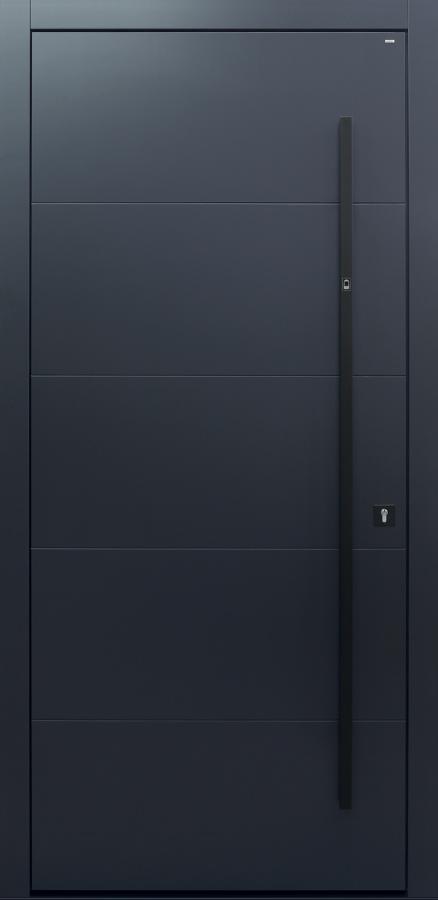 Haustür anthrazit mit Stoßgriff schwarz Modell B9-T1
