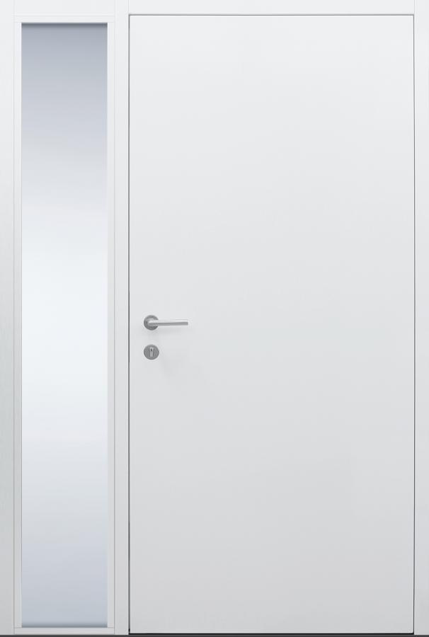 Haustür weiß Innenansicht mit Seitenteil B1 Modell B9