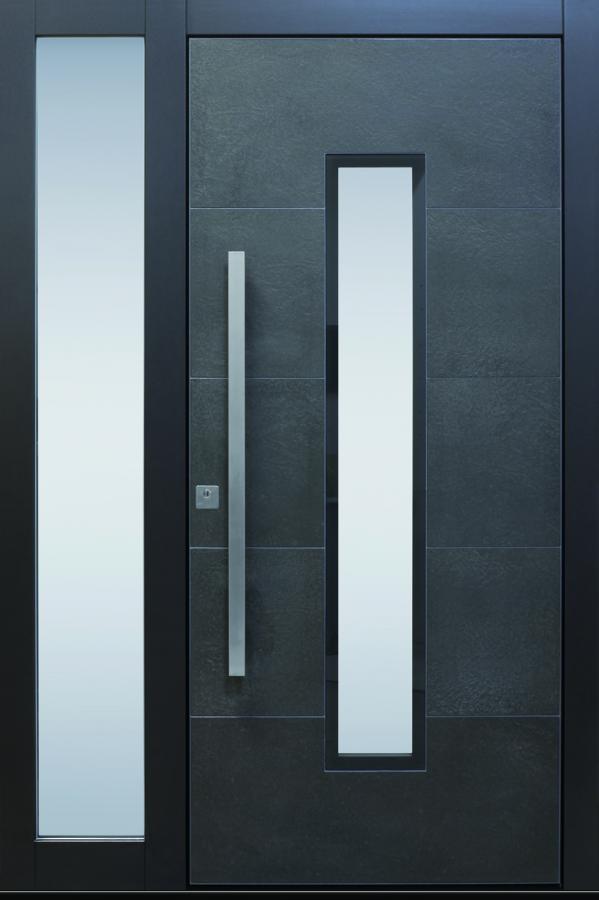 Haustür modern anthrazit, grau Keramik, Sicherheitstür, passivhaustauglich, TOPICcore, besser als alu, Glas, Seitenteil