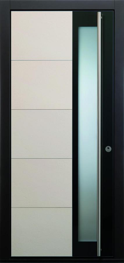 Haustür modern anthrazit, beige, grau Keramik, Sicherheitstür, passivhaustauglich, TOPICcore, besser als alu, Glas