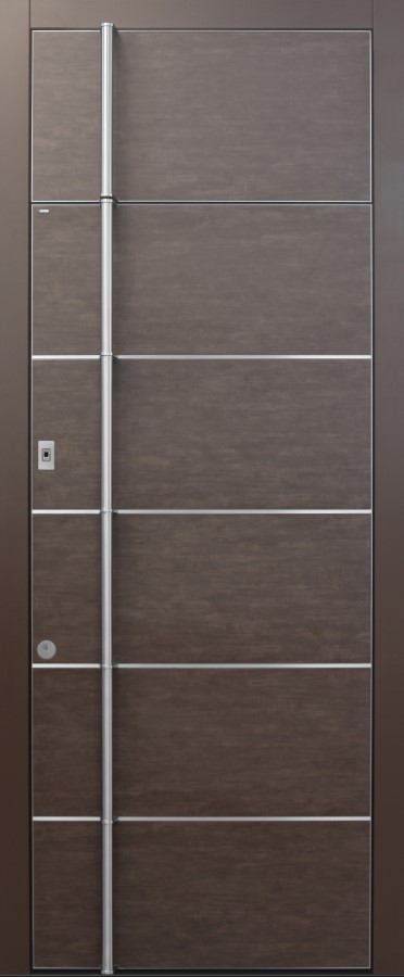 Haustür modern, Keramik, Braun, Sicherheitstür, passivhaustauglich, besser als Alu, Fingerprint